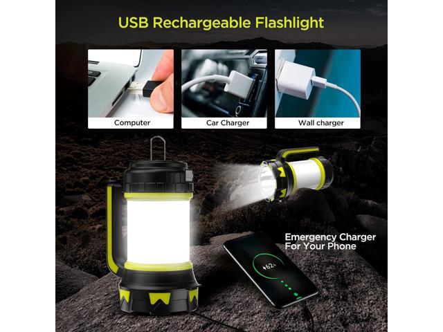 Rechargeable Flashlights Camping Lantern,6 Modes LED Bright Flashlight 3000mAh Power Bank, IPX4 Waterproof, Emergency Flashlight Lantern for...