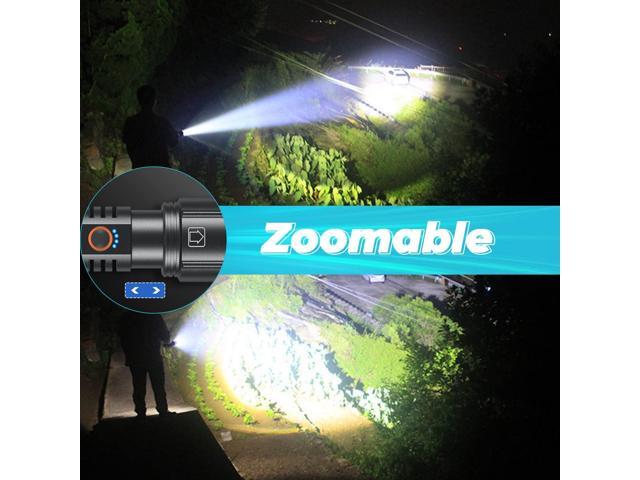 Rechargeable Flashlights High Lumen 2 Pack, 180000 Lumens Super Bright 5000mAh High Capacity LED Flashlight with 5 Modes, Powerful Handheld Flash...