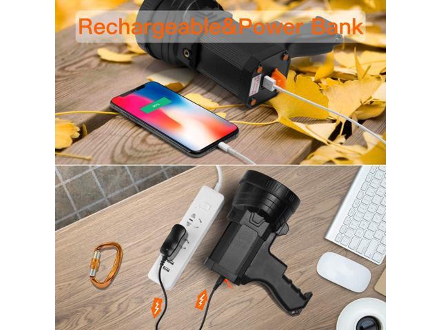 BUYSIGHT Rechargeable Spotlight, 1000,000 -Lumen Spot Lights Hand held Large Flashlight Handheld Spotlight Lightweight and Super Bright Flashlight...