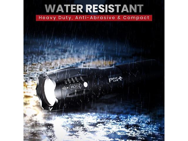 PeakPlus Rechargeable Tactical Flashlight LFX1000 (Rechargeable Battery and Charger Included) - High Lumens LED, Super Bright, Zoomable, 5 Modes,...
