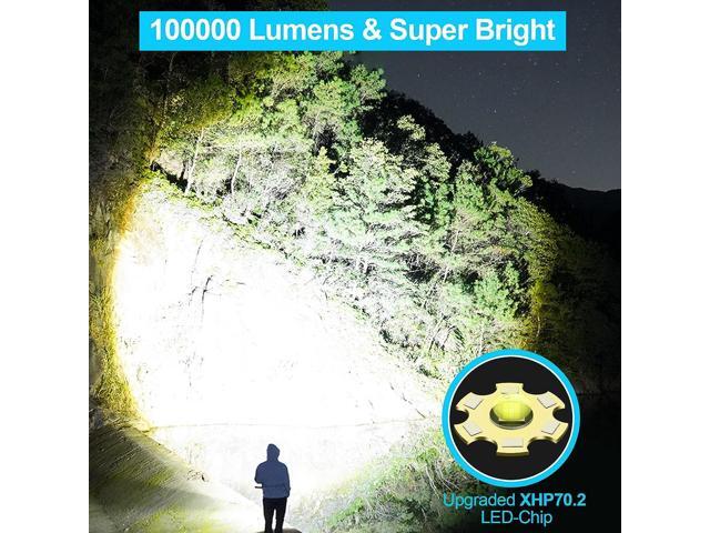 Flashlights High Lumens Rechargeable (Battery Included), 100000 Lumens XHP70.2 Super Bright LED Flashlight with Holster, Type-C, 5 Modes, Zoomable,...