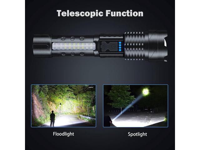 Cinlinso Flashlight High Lumens Rechargeable 2 Pack, 980000 Lumen Super Bright Led Flashlights with 7 Light Modes, IPX6 Waterproof, Powerful...