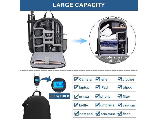 Cwatcun Camera Backpack Bag Professional for SLR DSLR Mirrorless Camera Waterproof Camera Case Compatible with Sony Canon Nikon Camera and Lens...