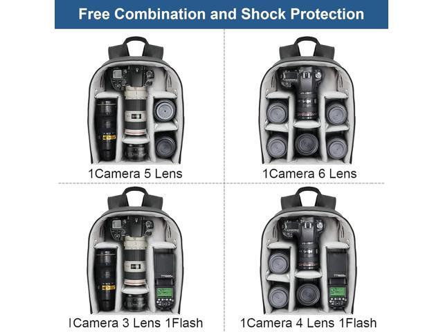 Cwatcun Camera Backpack Bag Professional for SLR DSLR Mirrorless Camera Waterproof Camera Case Compatible with Sony Canon Nikon Camera and Lens...