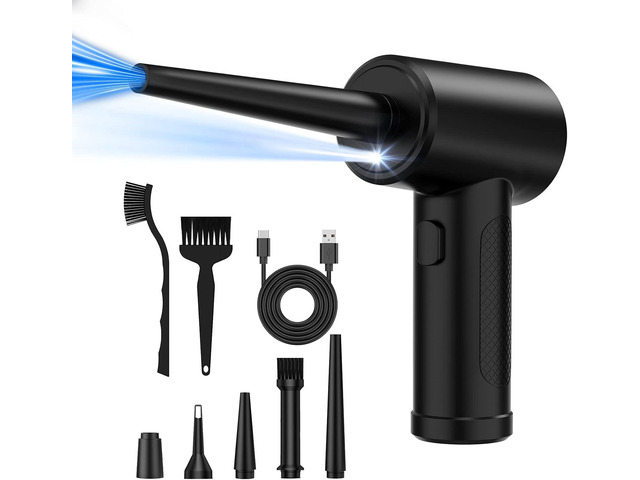 Compressed Air Duster, 3 Gear to 51000RPM Cordless Electric Air Duster, 6000mAh Rechargeable Air Blower with LED Light for Laptop Computer Keyboard...