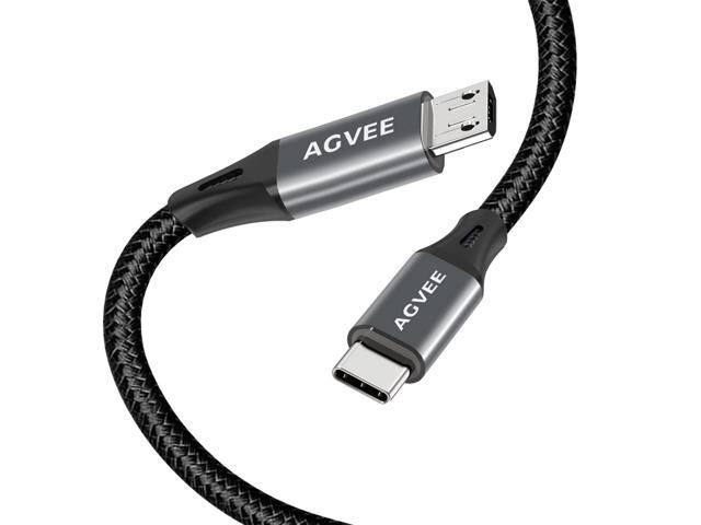 A 2 Pack 6ft USB-C OTG to Micro USB Cable, Braided Charger Data Sync Cord Charging Wire Adapter for Samsung Galaxy S7 S6, J7, J3, LG, PS4, Kindle,...