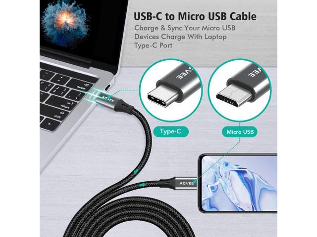 A 2 Pack 6ft USB-C OTG to Micro USB Cable, Braided Charger Data Sync Cord Charging Wire Adapter for Samsung Galaxy S7 S6, J7, J3, LG, PS4, Kindle,...
