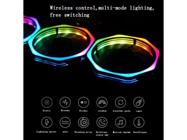 JIMTAB 1 Pack Colorful RGB Case Fans, Quiet Computer Cooling PC Fans Cooler Speed Adjustable with Fan Control Hub