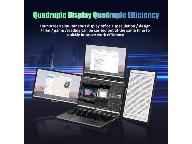 Portable Monitor 13.3' Triple Screen Extender with Build-in Stand, JIMTAB 1920 * 1200 IPS 16:10 Monitors, Built-in Monitor Holder RJ45/ USB...