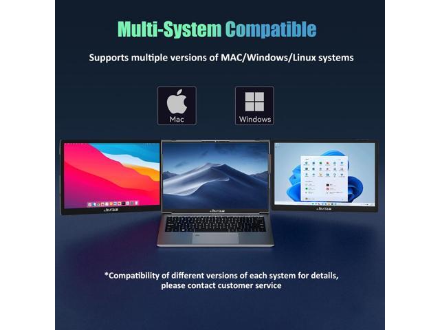 Portable Monitor 13.3' Triple Screen Extender with Build-in Stand, JIMTAB 1920 * 1200 IPS 16:10 Monitors, Built-in Monitor Holder RJ45/ USB...