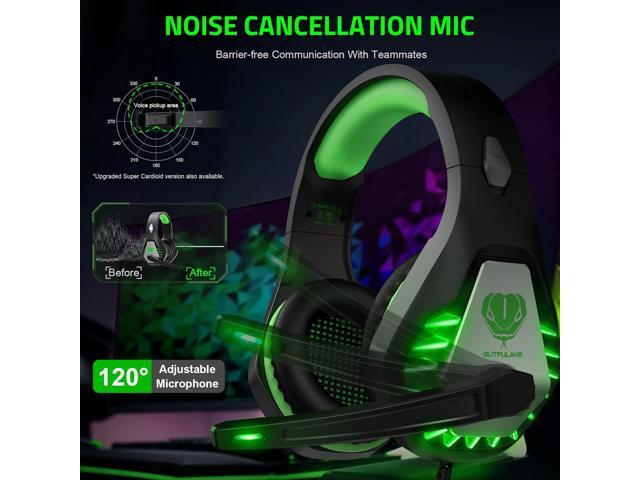 Pacrate Gaming Headset with Microphone for PC, PS4, PS5, Switch, Xbox Series X/S, Noise Cancelling Gaming Headphones with LED Lights for Kids...