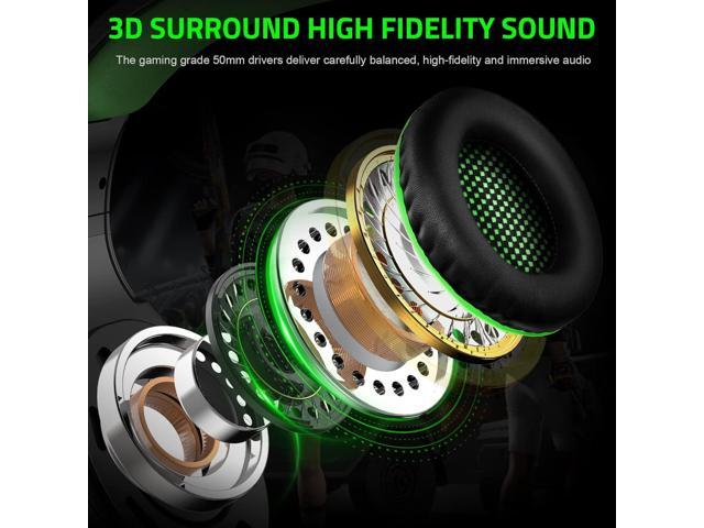 Pacrate Gaming Headset with Microphone for PC, PS4, PS5, Switch, Xbox Series X/S, Noise Cancelling Gaming Headphones with LED Lights for Kids...