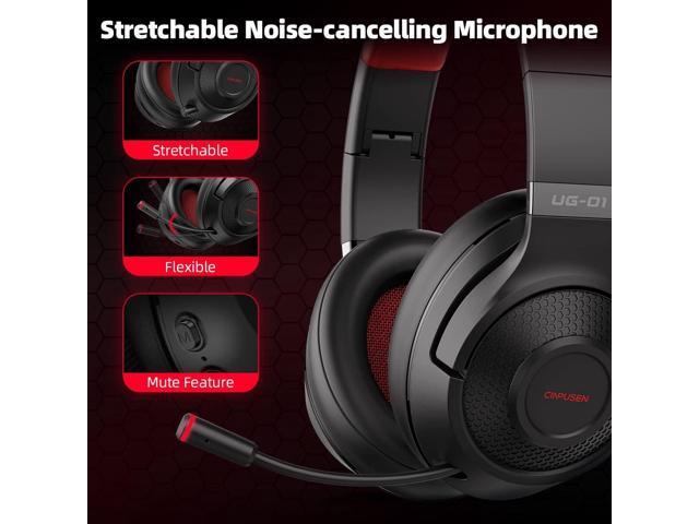 2.4Ghz Wireless Gaming Headset for PC, PS5, PS4, MacBook, with Microphone, Over-Ear Bluetooth Headphones for Cell Phone, Soft Earmuff - 40 Hours...