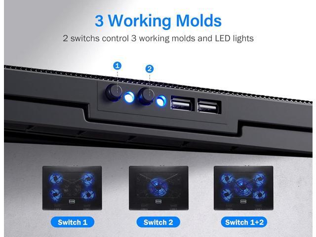 Kootek Laptop Cooling Pad, Laptop Cooler with 5 Quiet Fans for 12'-17' Computer PC Notebook Gaming Laptop Fan, Height Adjustable Laptop Cooling...