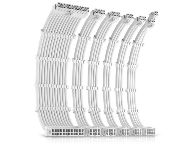Antec PSU Cables, Sleeved Cable Extension Kit /24pin ATX /4+4pin EPS /8-pin PCI-E /6pin PCI-E PSU Extension Cable Kit 30cm Length with Combs, White...