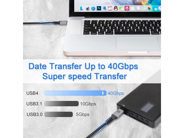 USB4 Cable 240W for VCOM Thunderbolt 4 Cable 2.6 FT, 40Gbps and 8K@60Hz 5K@60Hz or Dual 4K Video USB-C Compatible with Thunderbolt 3/4, Dell, iPad...