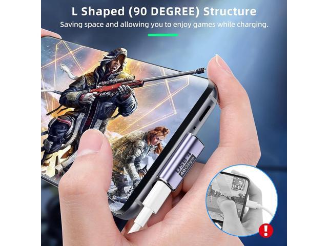 USB C Right Angle Adapter (4 Pack) USB C 90 Degree Adapter with 8K 60Hz Video 40 Gbps Data Transfer PD 100W Compatible for Thunderbolt 3/4, MacBook...