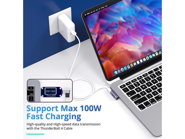 USB C Right Angle Adapter (4 Pack) USB C 90 Degree Adapter with 8K 60Hz Video 40 Gbps Data Transfer PD 100W Compatible for Thunderbolt 3/4, MacBook...
