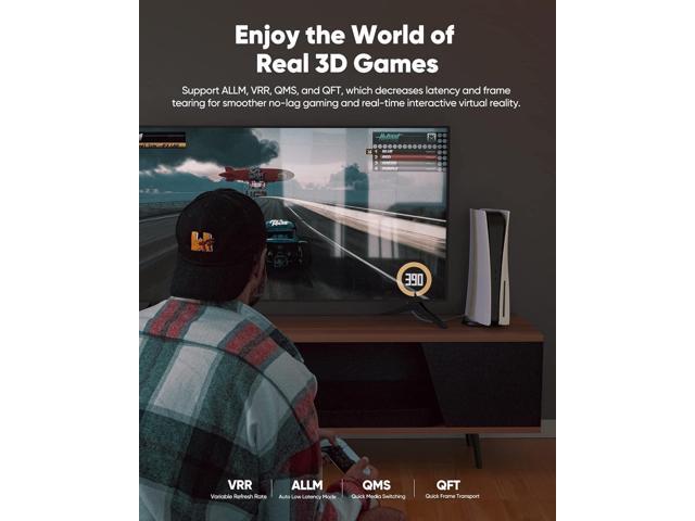 Highwings 8K@60 Long HDMI Cable 15FT, 48Gbps 2.1 High Speed Gaming HDMI Cord 4K120 144Hz RTX 3090 eARC HDCP 2.2 & 2.3 Compatible for PS5, SoundBar,...