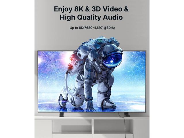 10K 8K HDMI Cable 2.1 2 Pack 6ft, JSAUX 48Gbps Ultra High Speed HDMI Cable Braided Cord, 4K@120Hz, 4K@144Hz, 8K@60Hz, HDCP 2.2 & 2.3, HDR 10,...