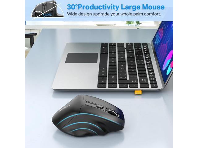E-YOOSO Large Wireless Mouse for Big Hands, X-31 Cordless Ergo Computer Mouse, 6 Buttons, 5-Level 4800 DPI, 18 Months Battery Life, for Laptop, PC,...