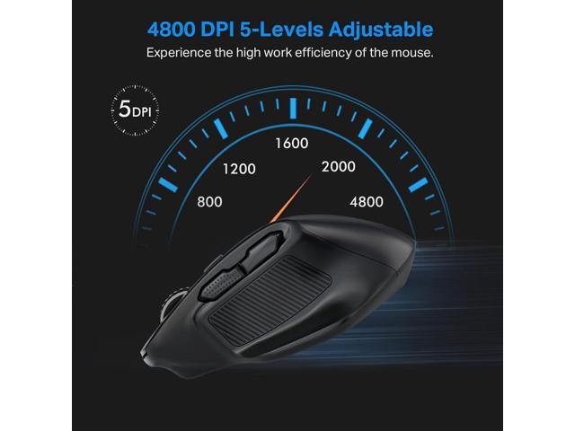 E-YOOSO Large Wireless Mouse for Big Hands, X-31 Cordless Ergo Computer Mouse, 6 Buttons, 5-Level 4800 DPI, 18 Months Battery Life, for Laptop, PC,...