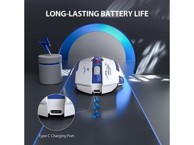 INPHIC Wireless Mouse, INPHIC Rechargeable Ergonomic Silent Mice with 2.4G USB Receiver Mecha Style Mouse Wireless for Laptop Computer Mac MacBook,...