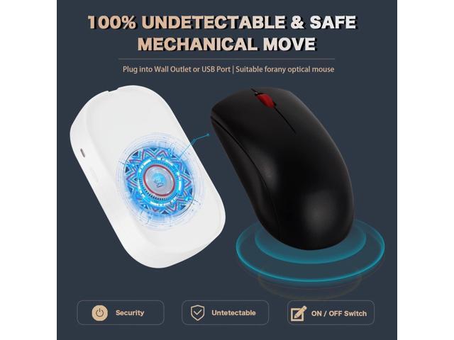 Mouse Jiggler, Undetectable Mouse Mover Shaker Simulator for Computer Laptop Awakening, Keeps PC Active, No Software, Driver-Free with USB C to USB...