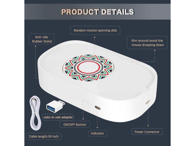 Mouse Jiggler, Undetectable Mouse Mover Shaker Simulator for Computer Laptop Awakening, Keeps PC Active, No Software, Driver-Free with USB C to USB...