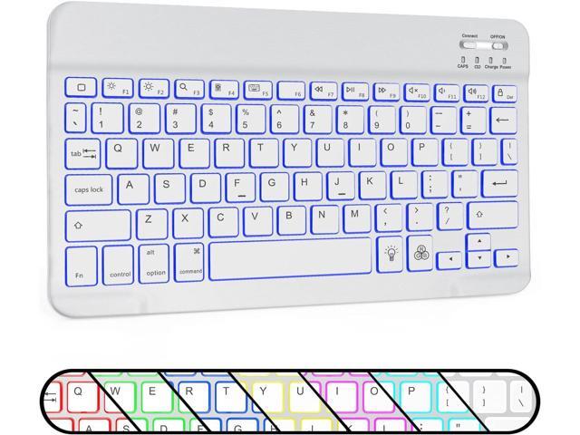 OMOTON Bluetooth Keyboard, Wireless Rechargeable Keyboard for iPad, iPad Pro, iPad Mini, iPad Air with Illuminated LED (White)