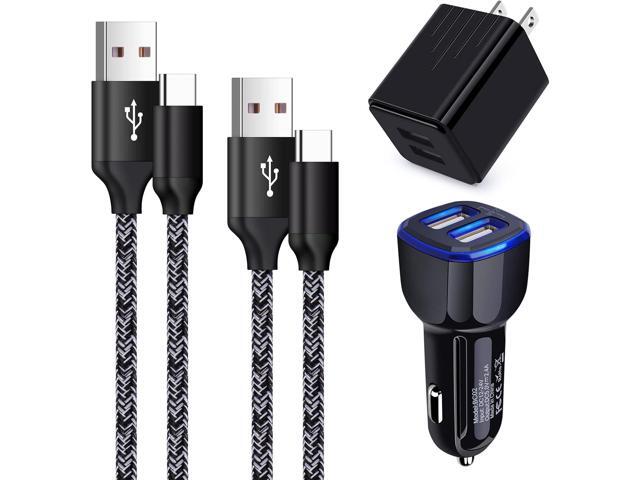 Fast Charger Type C Charging Block USB Wall Plug Android Phone Fast Car Charger Adapter C Type Charging Cable 3FT 6FT for Samsung Galaxy S25 S24...