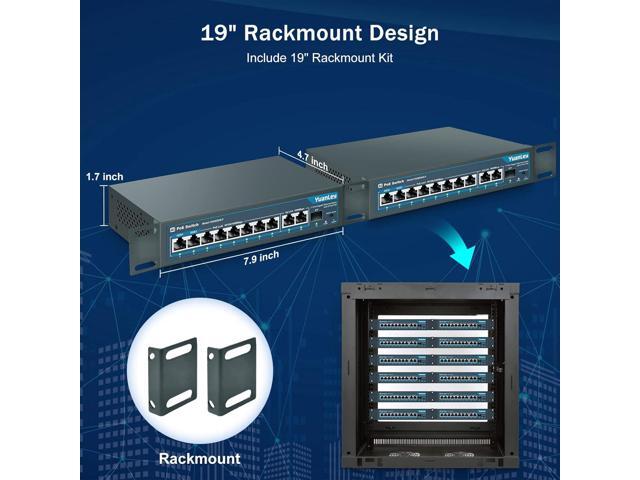 YuanLey 8 Port Gigabit PoE Switch with 2 Gigabit Uplink, 8 PoE+ Port 1000Mbps, 1 SFP Port, 120W 802.3af/at, Metal, Qos, Unmanaged Plug and Play AI...