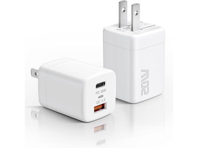 USB C Wall Charger Fast Charger Block, 2-Pack TI-TOO 20W Dual Port Power Adapter, Quick Charge 3.0 USB Type c Power Delivery Charging Plug...
