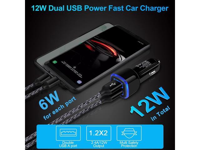 Car Charger, 2.4A 12W AndHot 2 Pack Mini Dual Port USB Car Charger Adapter Plug for iPhone 15 14 13 12 SE 11 Pro Max XR XS X 8 7 6S Plus, iPad,...