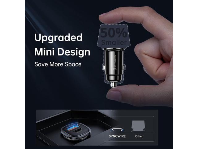 Syncwire USB C Car Charger 60W [PD 30W & QC 30W] Fast Charging USB Adapter with 5FT Type C Cable Compatible with Samsung S23/S22 Google Pixel...