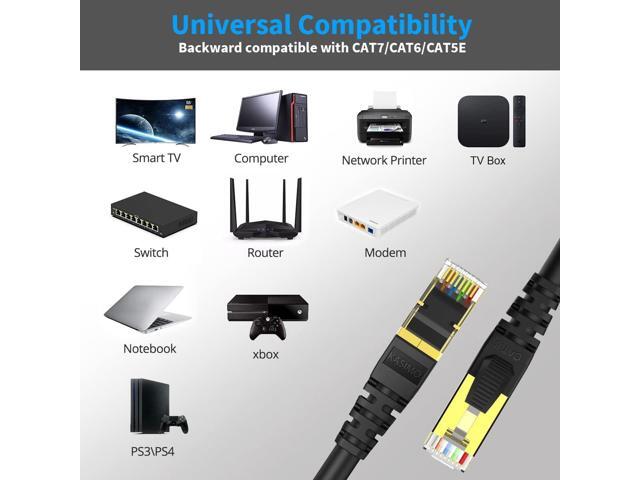 100 ft Ethernet Cable, Cat8 Network LAN Cable High Speed 40Gbps with RJ45 Gold Plated Connector SFTP Shielded Cord, 26AWG Gaming Internet Cable for...