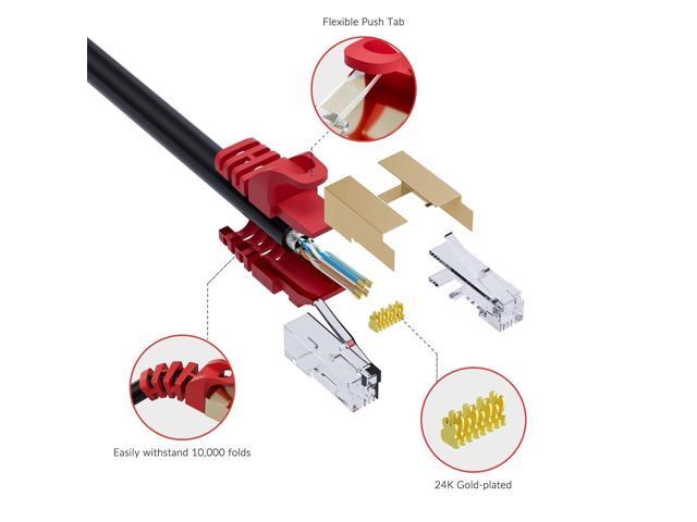 Cat 6E Cat 7 Outdoor Ethernet Cable 200 FT,Adoreen 10Gbps Heavy-Duty Shielded Internet Cable From 25-300FT,POE,SFTP,Waterproof Direct...