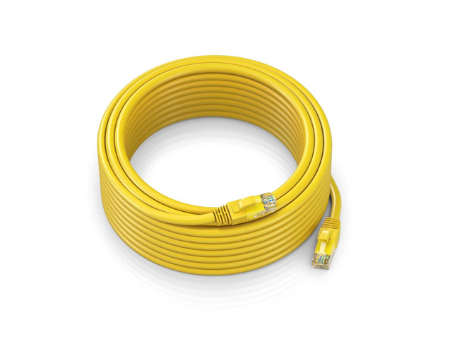 Maximm Cat 6 Ethernet Cable 100 ft - High-Speed LAN Cable, Internet Cable, Patch Cable, and Network Cable - UTP, 10Gbps, 550MHz Ethernet Cord - Yellow