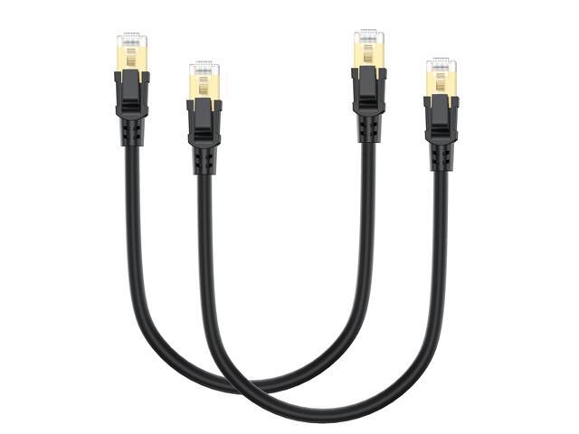 Cat8 Ethernet Cable 1FT 2-Pack, High Speed Ethernet Cable Cat 8 SFTP Internet Network Patch Cord Short Cable 40Gbps 2000Mhz for Patch Panel, Home...