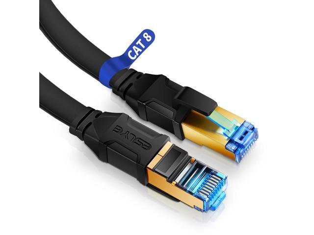 CAT 8 Ethernet Cable, High Speed Flat Internet Network LAN Cable Patch Cord for PS5,Xbox,Modem,Gaming Indoor and Outdoor Use