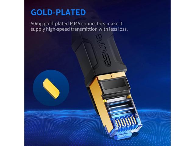 CAT 8 Ethernet Cable, High Speed Flat Internet Network LAN Cable Patch Cord for PS5,Xbox,Modem,Gaming Indoor and Outdoor Use