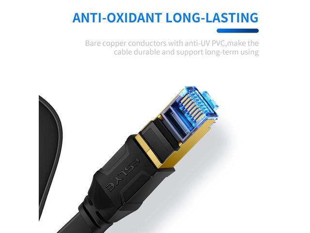 CAT 8 Ethernet Cable, High Speed Flat Internet Network LAN Cable Patch Cord for PS5,Xbox,Modem,Gaming Indoor and Outdoor Use