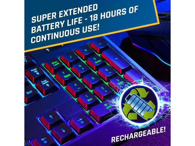 KLIM Blaze & Chroma Wireless Bundle - New 2023 - Wireless Gaming Keyboard and Mouse Combo - Responsive Durable Ergonomic - Backlit Keyboard - RGB...
