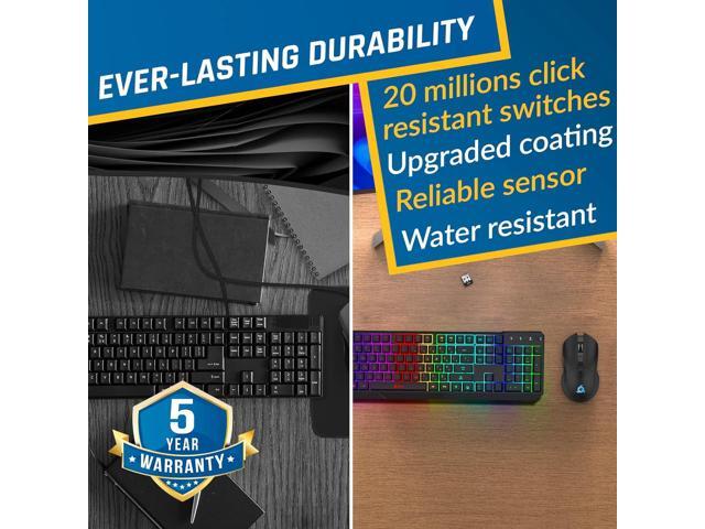 KLIM Blaze & Chroma Wireless Bundle - New 2023 - Wireless Gaming Keyboard and Mouse Combo - Responsive Durable Ergonomic - Backlit Keyboard - RGB...