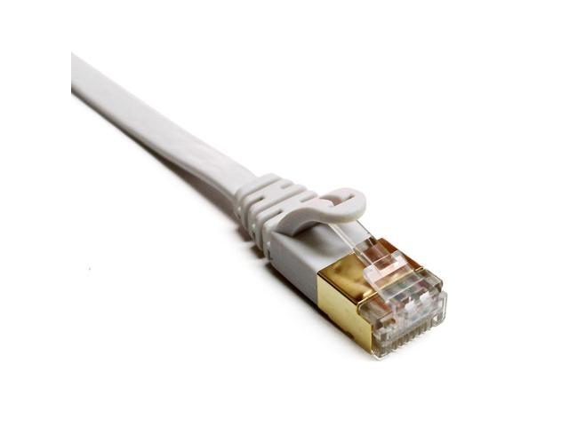 12FT - CAT7 10 Gigabit Ethernet Ultra Flat Patch Cable for Modem Router LAN Network, Gold Plated Shielded RJ45 Connectors, Faster Than CAT6a CAT6...