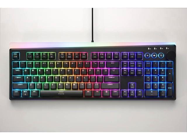 i-rocks K71M RGB Mechanical Gaming Keyboard with Media Control Knob, Switches (Brown), 107 Keys w/Full NKRO, PBT Keycaps, Multimedia Hotkeys,...