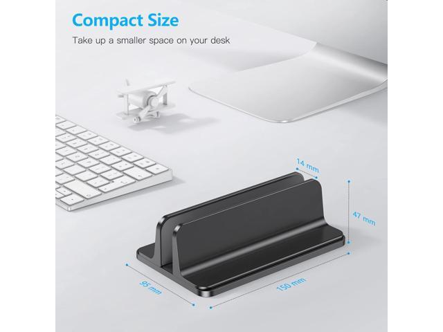Vertical Laptop Stand Holder, OMOTON Desktop Aluminum Stand for MacBook with Adjustable Dock Size, Fits All MacBook, Surface, Chromebook and Gaming...