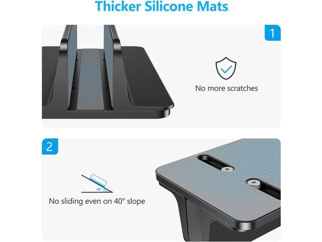 Vertical Laptop Stand Holder, OMOTON Desktop Aluminum Stand for MacBook with Adjustable Dock Size, Fits All MacBook, Surface, Chromebook and Gaming...