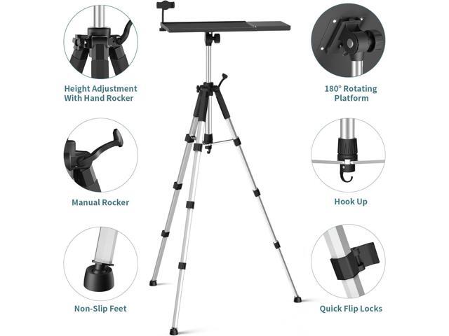 Projector Tripod - Adjustable Height from 17.6 to 51.4 Inches, Multi-Purpose Portable Stand for Laptop, DJ & More