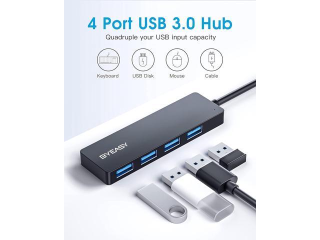 BYEASY USB Hub, 4 Port USB 3.0 Hub, Ultra Slim Portable Data Hub Applicable for iMac Pro, MacBook Air, Mac Mini/Pro, Surface Pro, Notebook PC,...